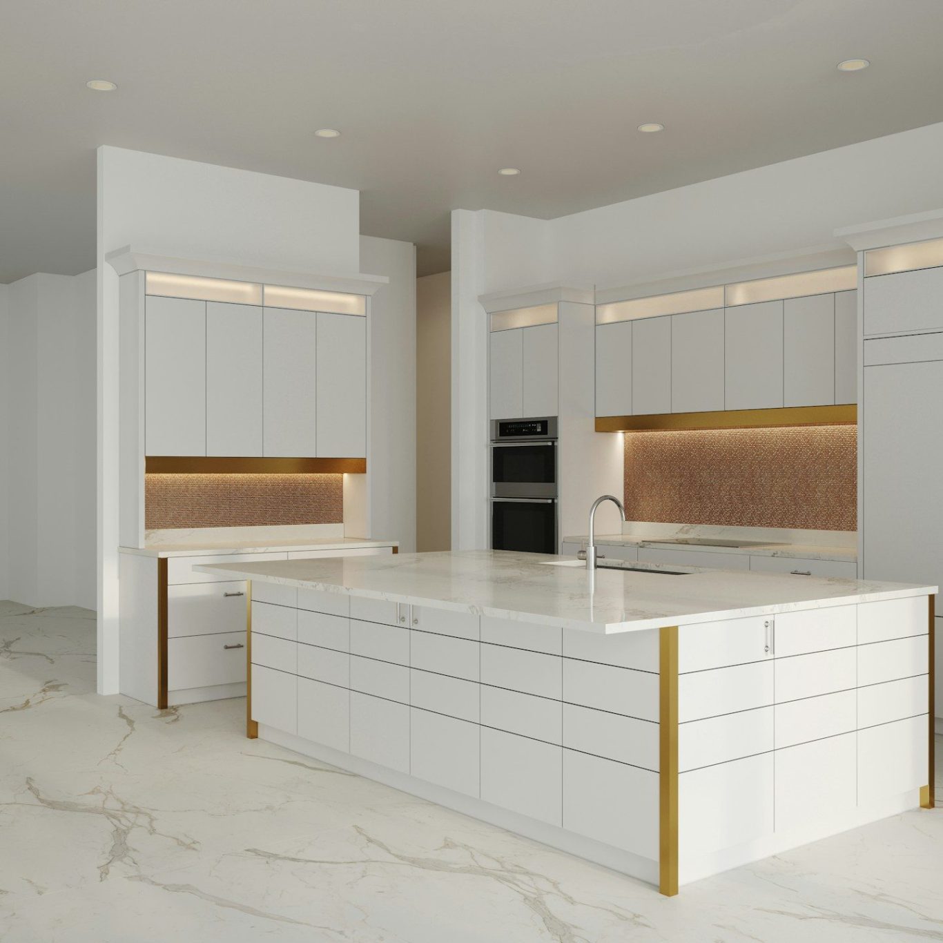 Modern kitchen with pendant lighting